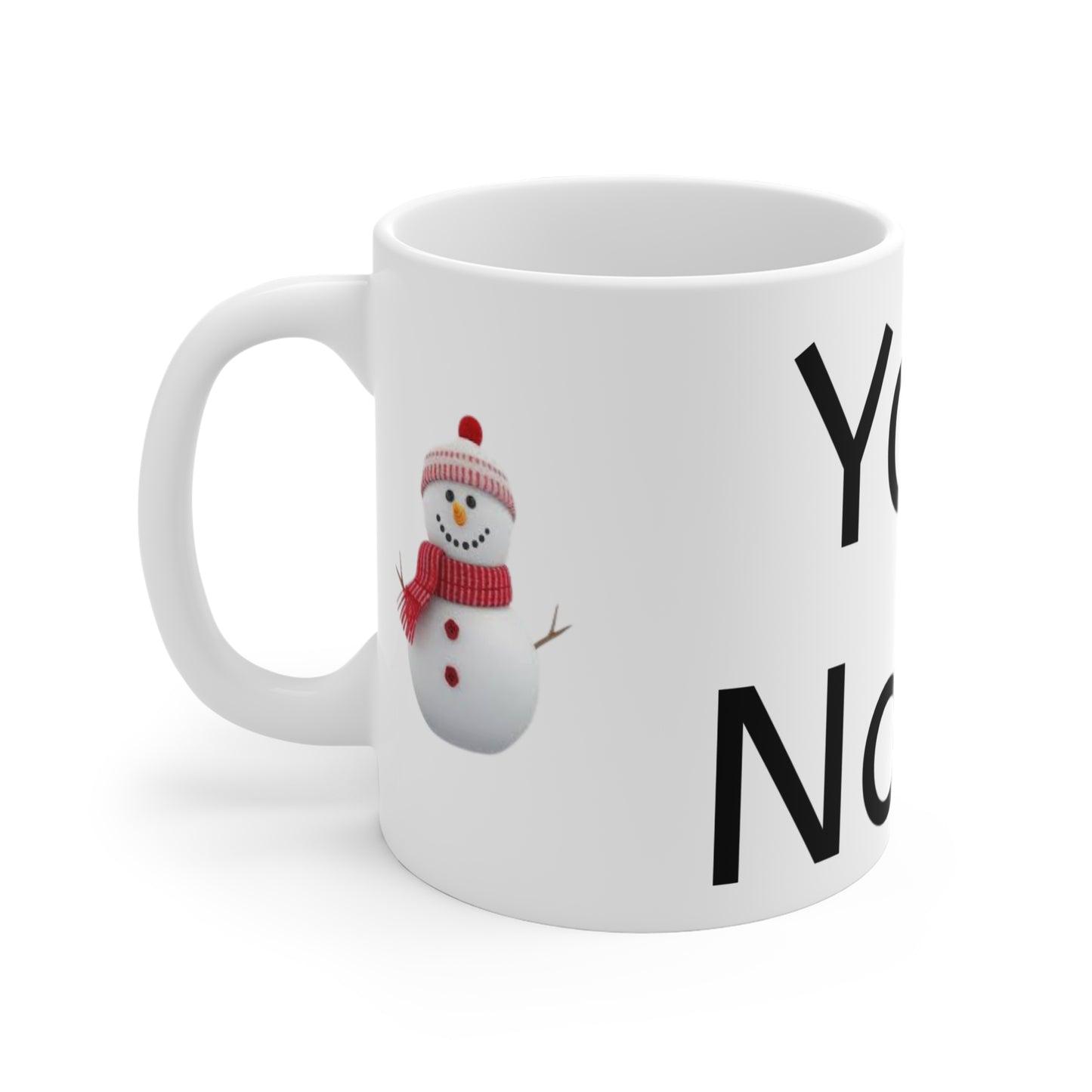 Personalized Snowman Christmas Mug — 'Your Name' Custom 11oz Holiday Coffee Cup