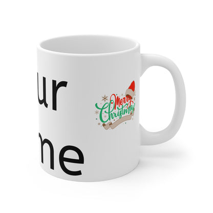 Personalized Snowman Christmas Mug — 'Your Name' Custom 11oz Holiday Coffee Cup