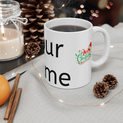 Personalized Snowman Christmas Mug — 'Your Name' Custom 11oz Holiday Coffee Cup
